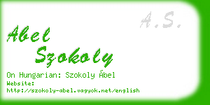 abel szokoly business card